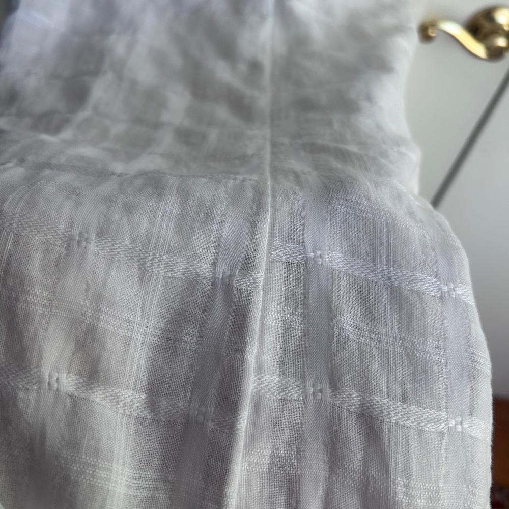 Free People White Long Sleeve Cotton Jumpsuit, Elastic Waist, Bust Tie Front, M - Picture 8 of 12